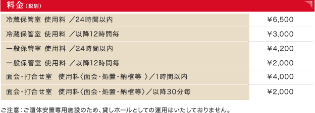 料金表